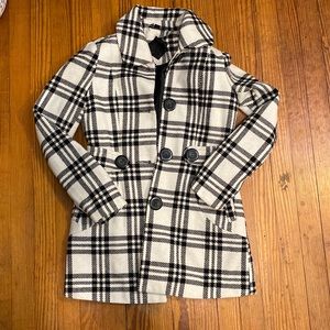 Black and White Plaid Lightweight Jacket